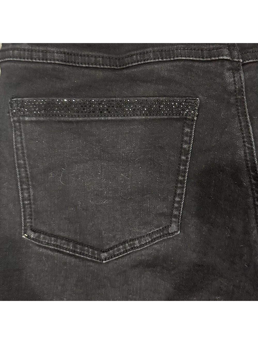 Joseph Ribkoff Black Jeans – Size 10 – Crystal Embellished Back Pocket - Picture 3 of 7